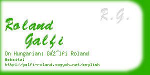 roland galfi business card